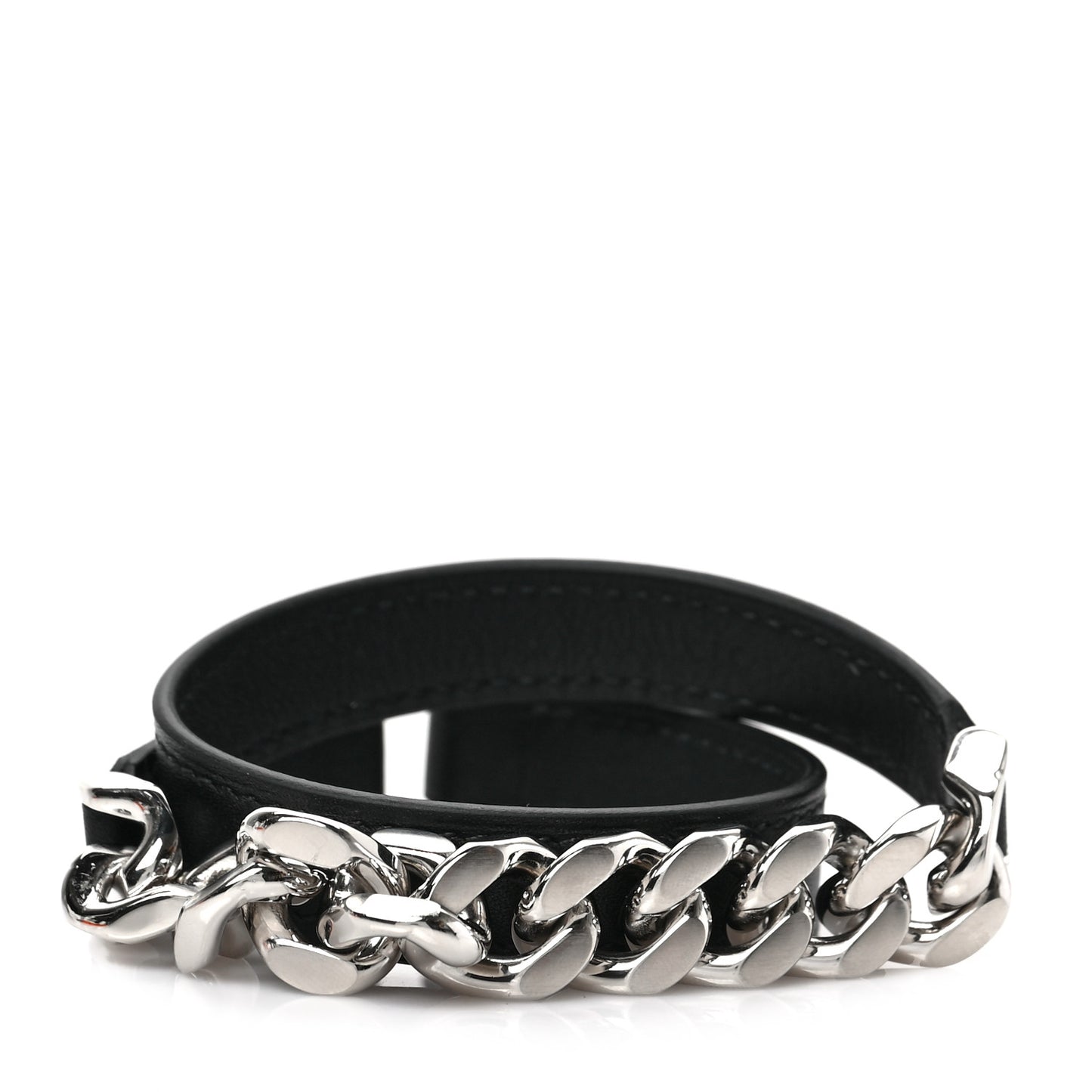 Tadelakt Palladium Mens Camden Double Tour Chain Bracelet Black
