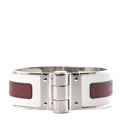 Hermes Swift Calfskin Uni Wide Equestre Hinged Bracelet S Rouge H White 1 of 4
