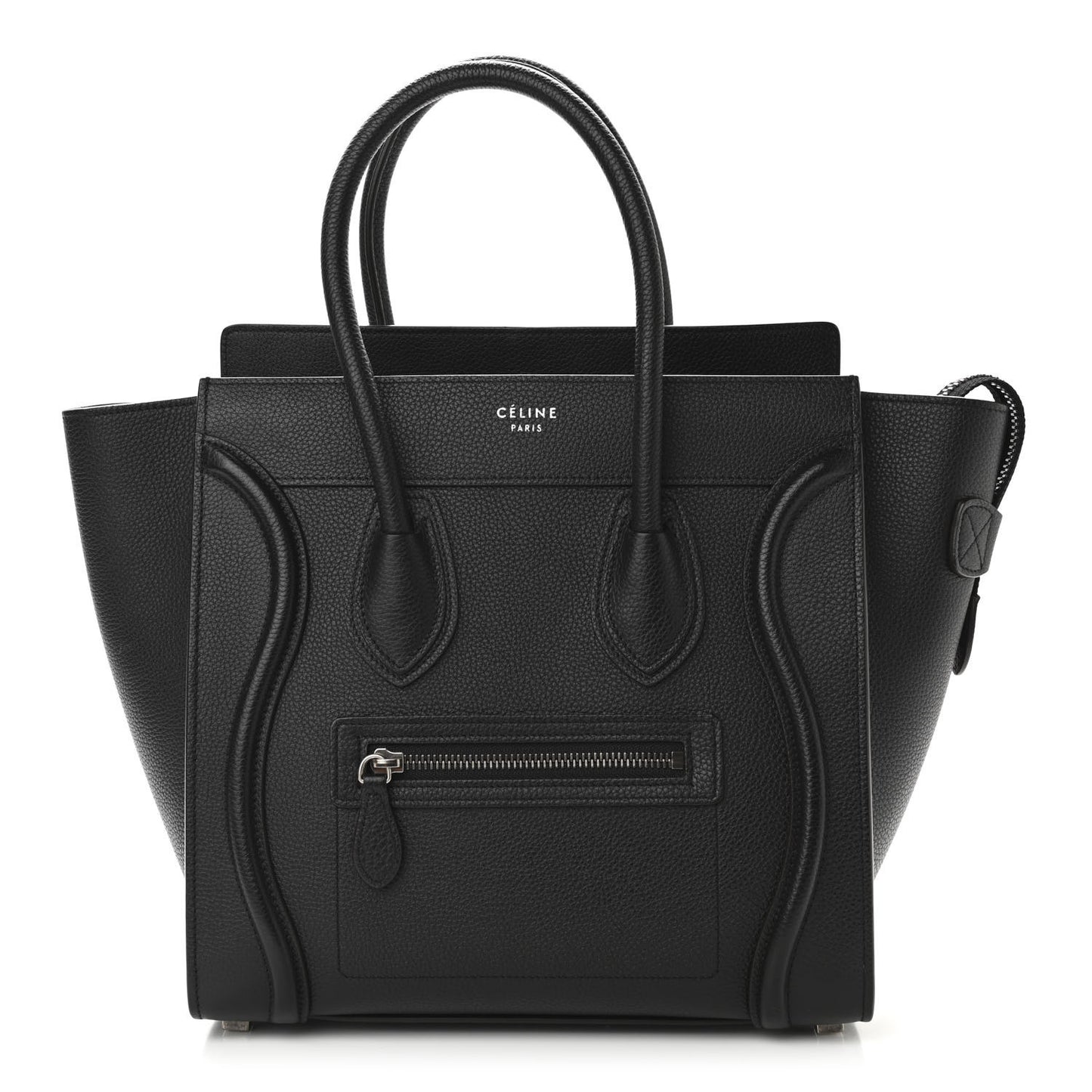 Drummed Calfskin Micro Luggage Black