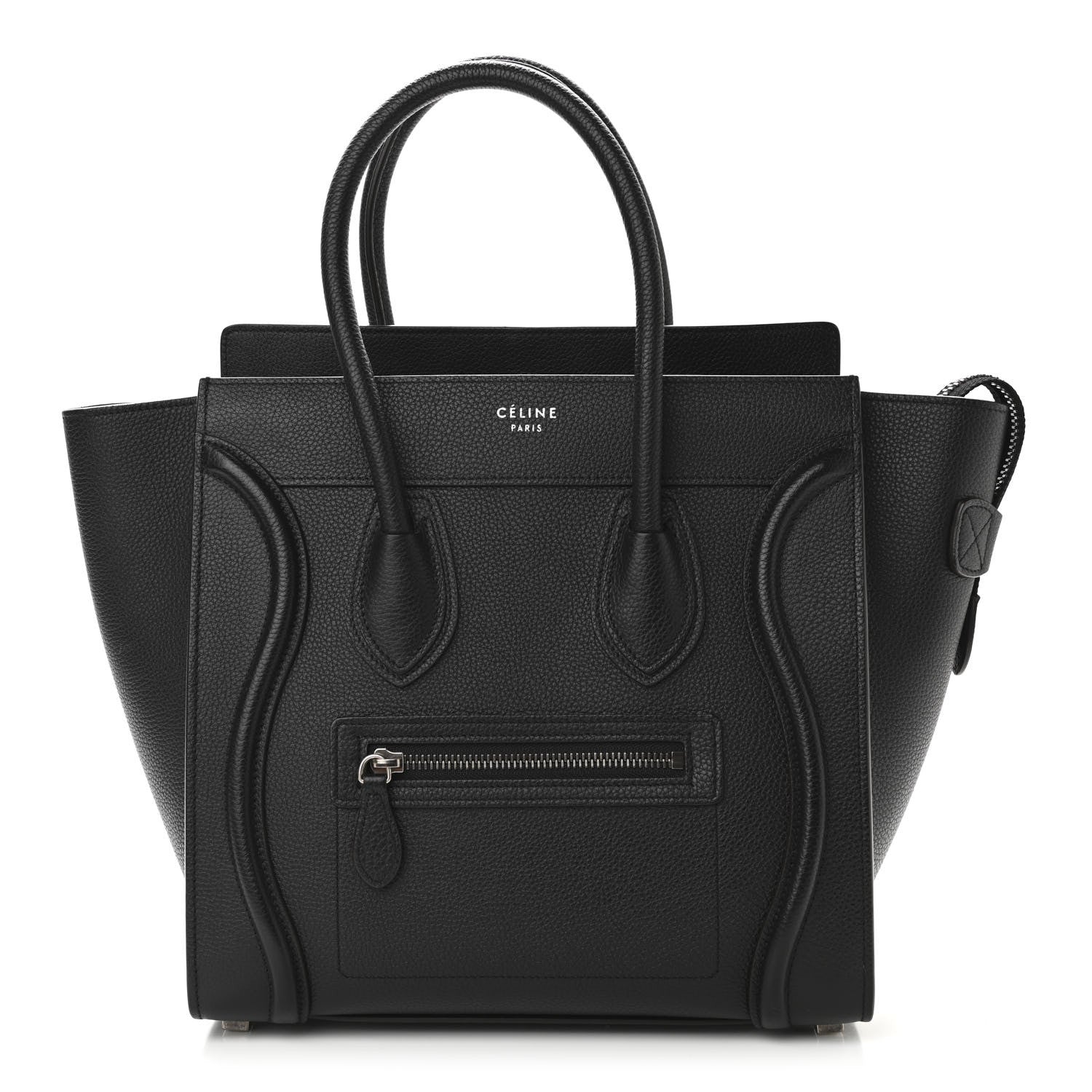 Celine Drummed Calfskin Micro Luggage Black 1 of 10