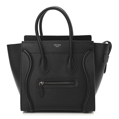 Celine Drummed Calfskin Micro Luggage Black 1 of 10