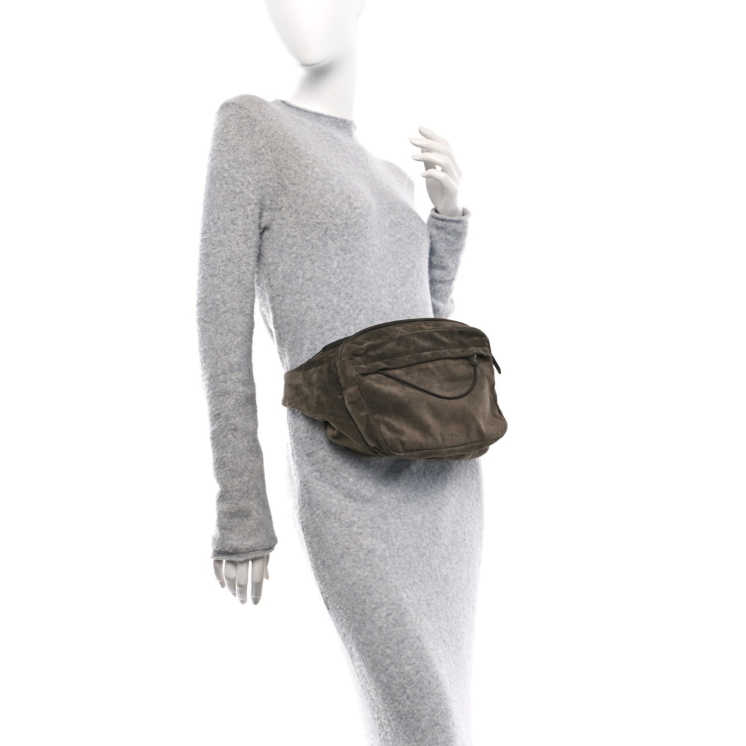 Prada Suede Belt Bag Green 2 of 10