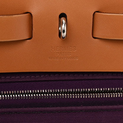 Hermes Toile Vache Hunter Herbag Zip 31 PM Cassis Fauve 7 of 12