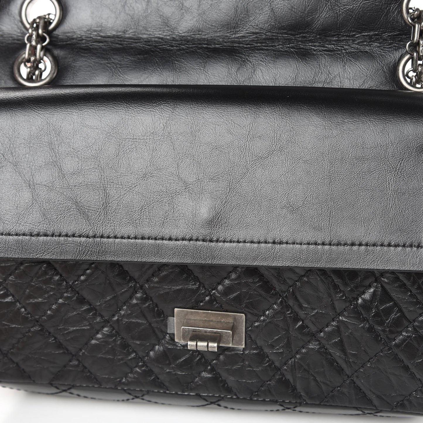 Aged Calfskin Quilted 2.55 Reissue 225 Flap Black