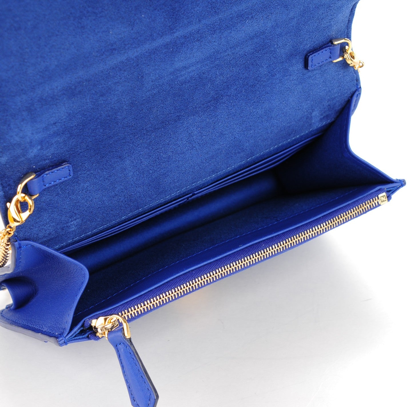 Fendi Vitello Flamingo Tube Wallet on Chain Blue Neon 5 of 7