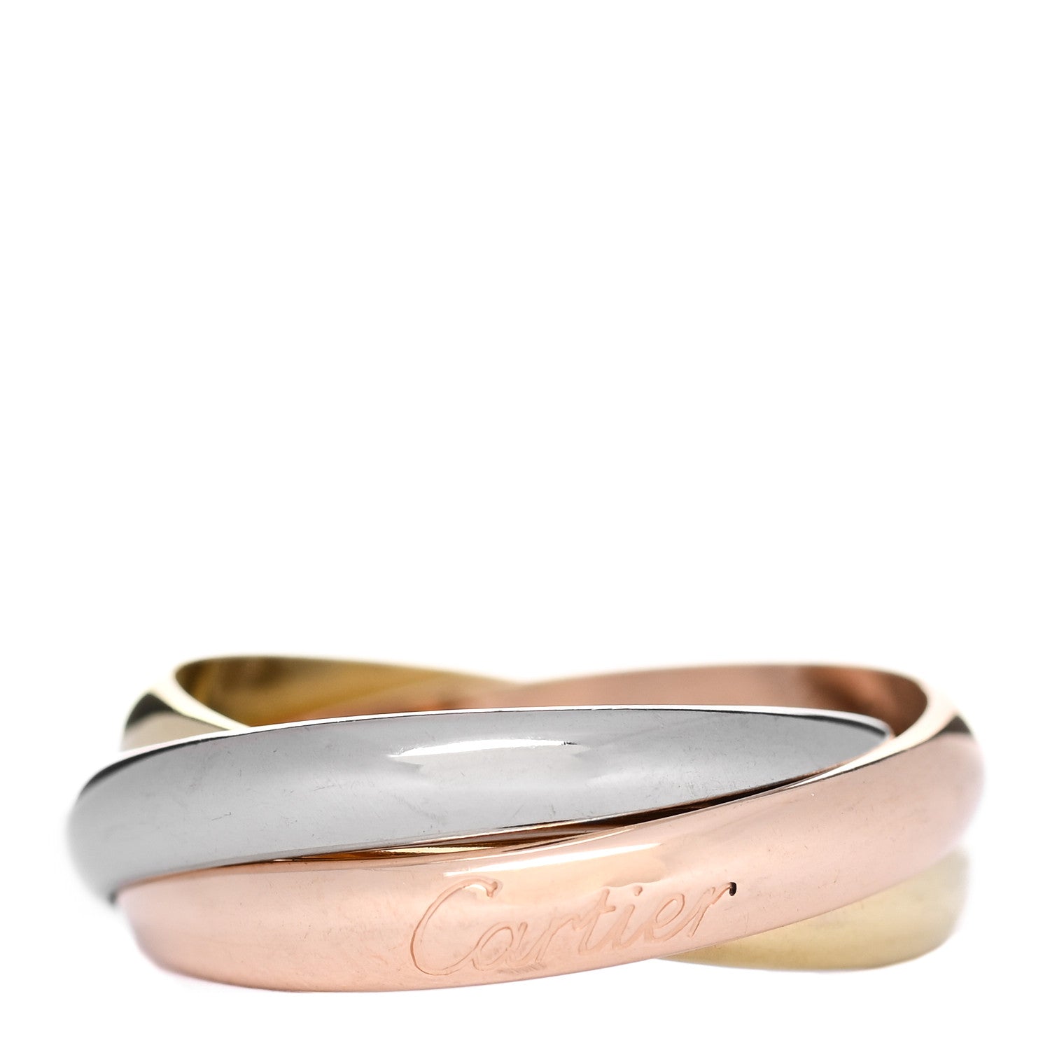Cartier 18K Pink Yellow White Gold Classic Trinity Ring 57 8 1 of 4