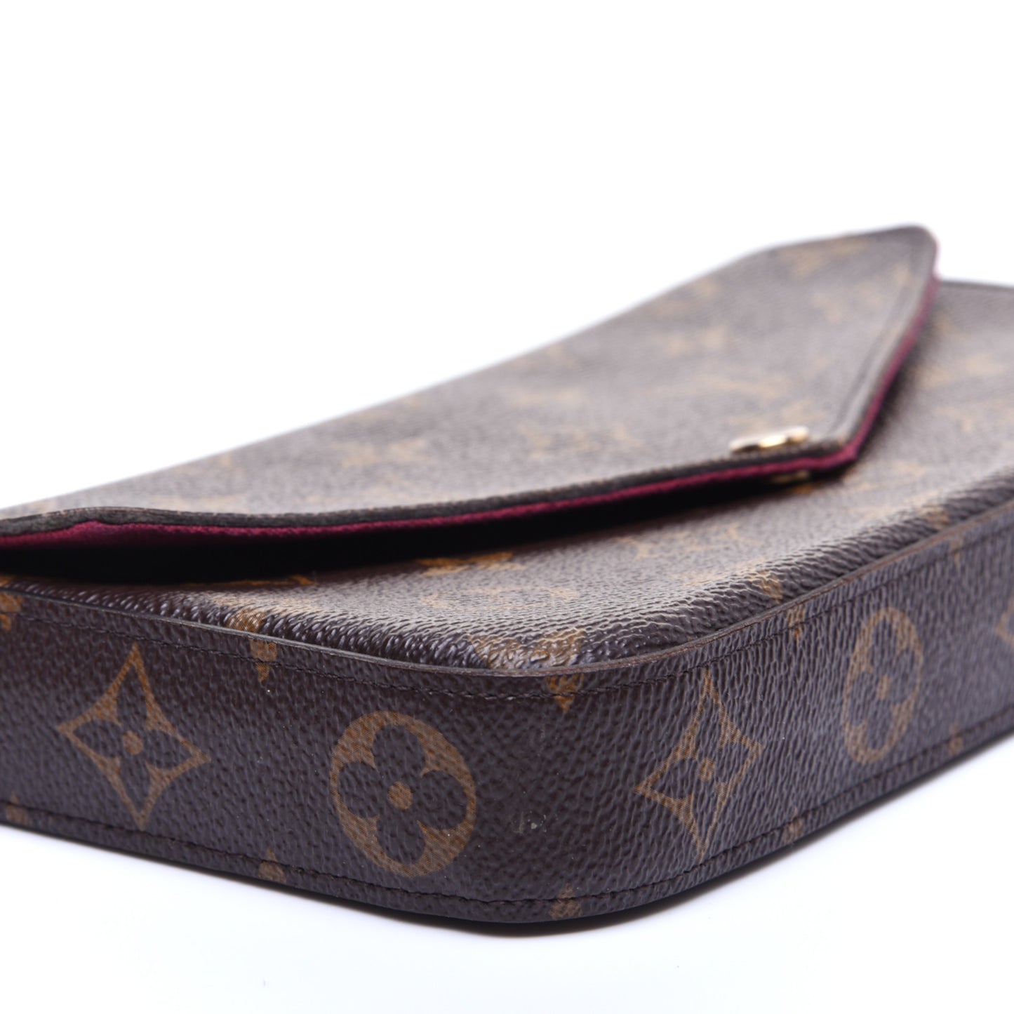Monogram Pochette Felicie Chain Wallet Fuchsia