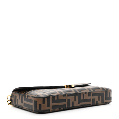 Fendi Vitello Soft F is Fendi Bi-Color FF 1974 Embossed Envelope Wallet On Chain with Pouches Maya Black 5 of 13