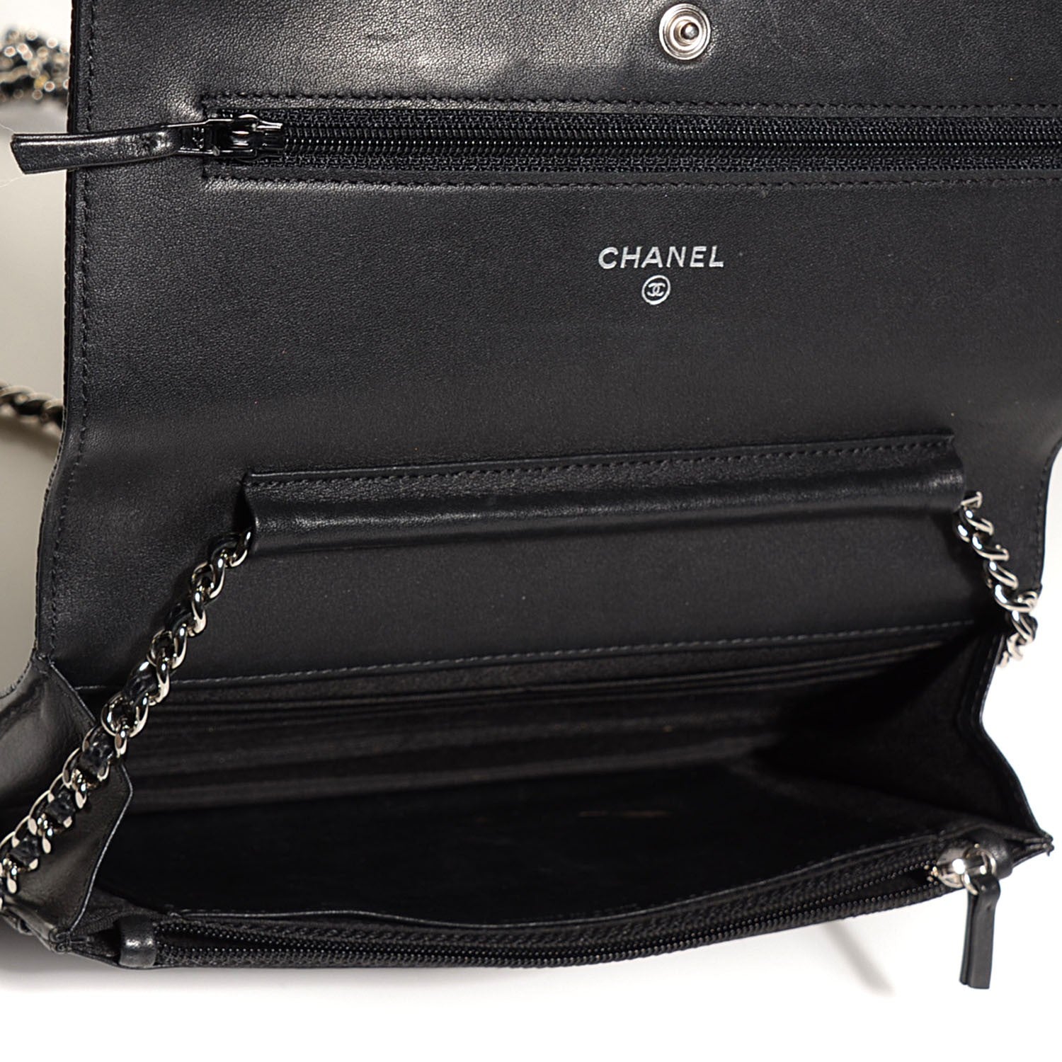Chanel Caviar Timeless CC Wallet on Chain WOC Black 5 of 8