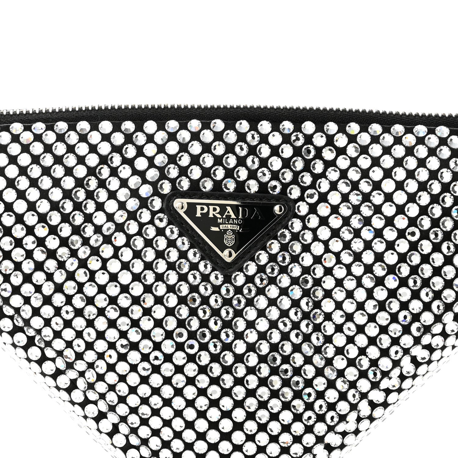 Prada Satin Crystal Triangle Pouch Cristal 8 of 11