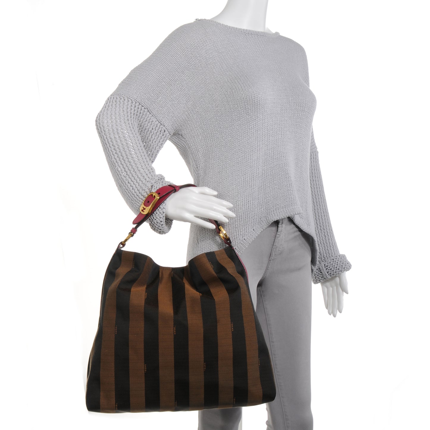 Pequin Vitello Large Hobo Tobacco Amarena
