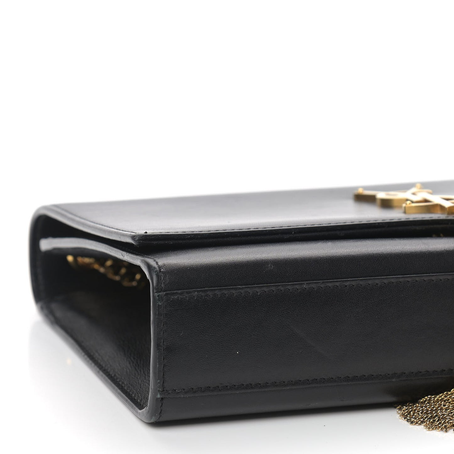 Smooth Calfskin Medium Classic Monogram Kate Tassel Satchel Black