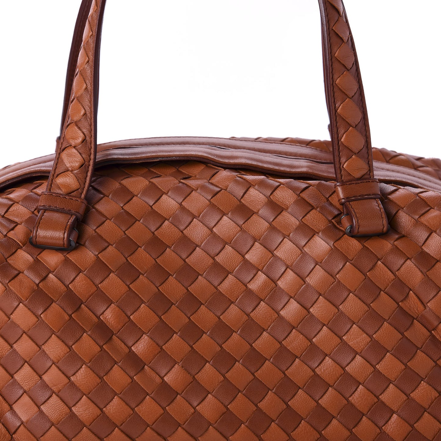 Goatskin Intrecciato Woven Top Handle Bag