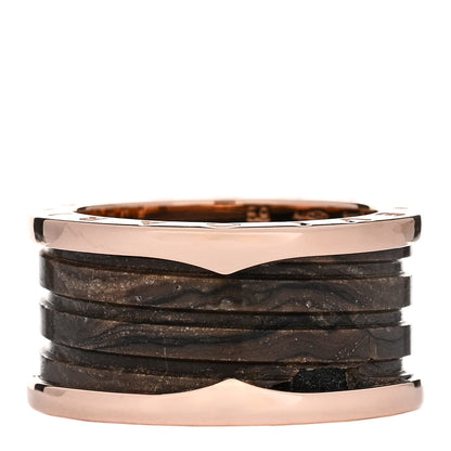 Bulgari 18K Rose Gold Black Ceramic B.Zero1 Four-Band Ring 3 of 7