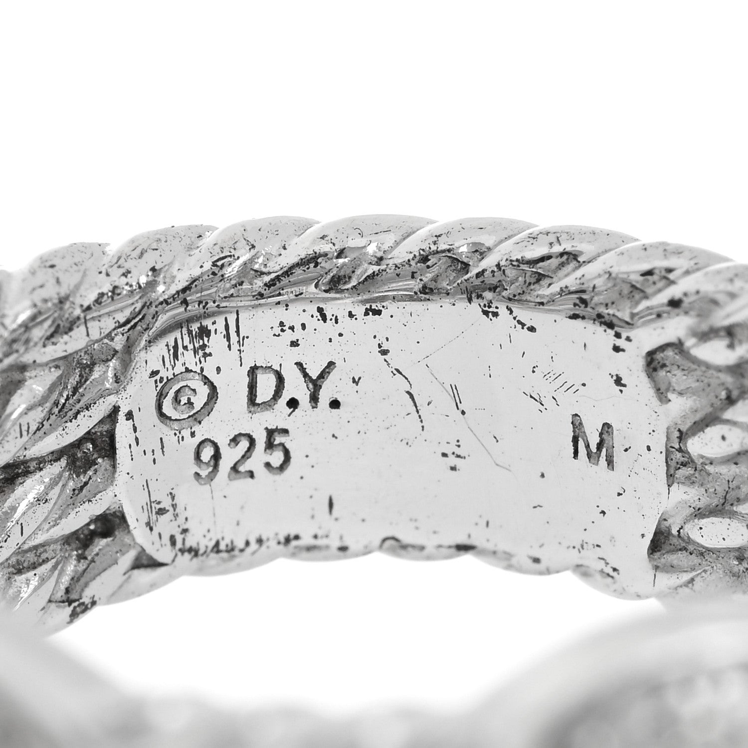 David Yurman Sterling Silver Diamond Confetti 4 Row Ring 54 6.75 4 of 4