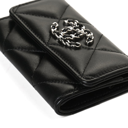 Chanel Lambskin Quilted Chanel 19 Flap Card Holder Black 10 of 12