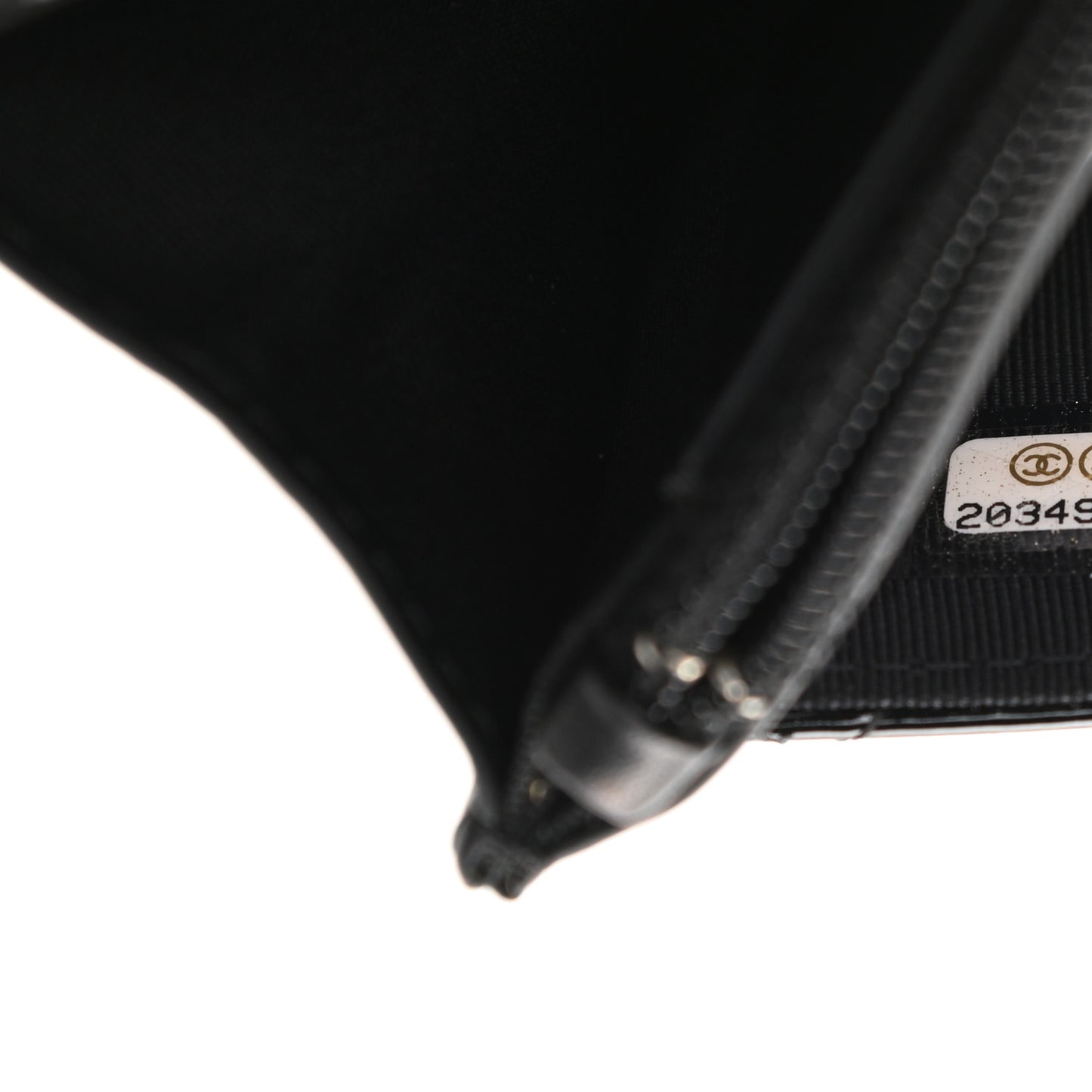 Patent Quilted Wallet On Chain WOC Black