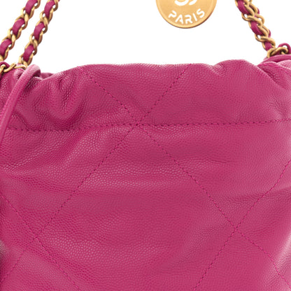Chanel Shiny Caviar Quilted Monochrome Mini Chanel 22 Fuchsia 8 of 11