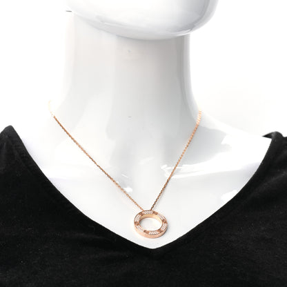 Cartier 18K Pink Gold Diamond LOVE Paved Necklace 2 of 6