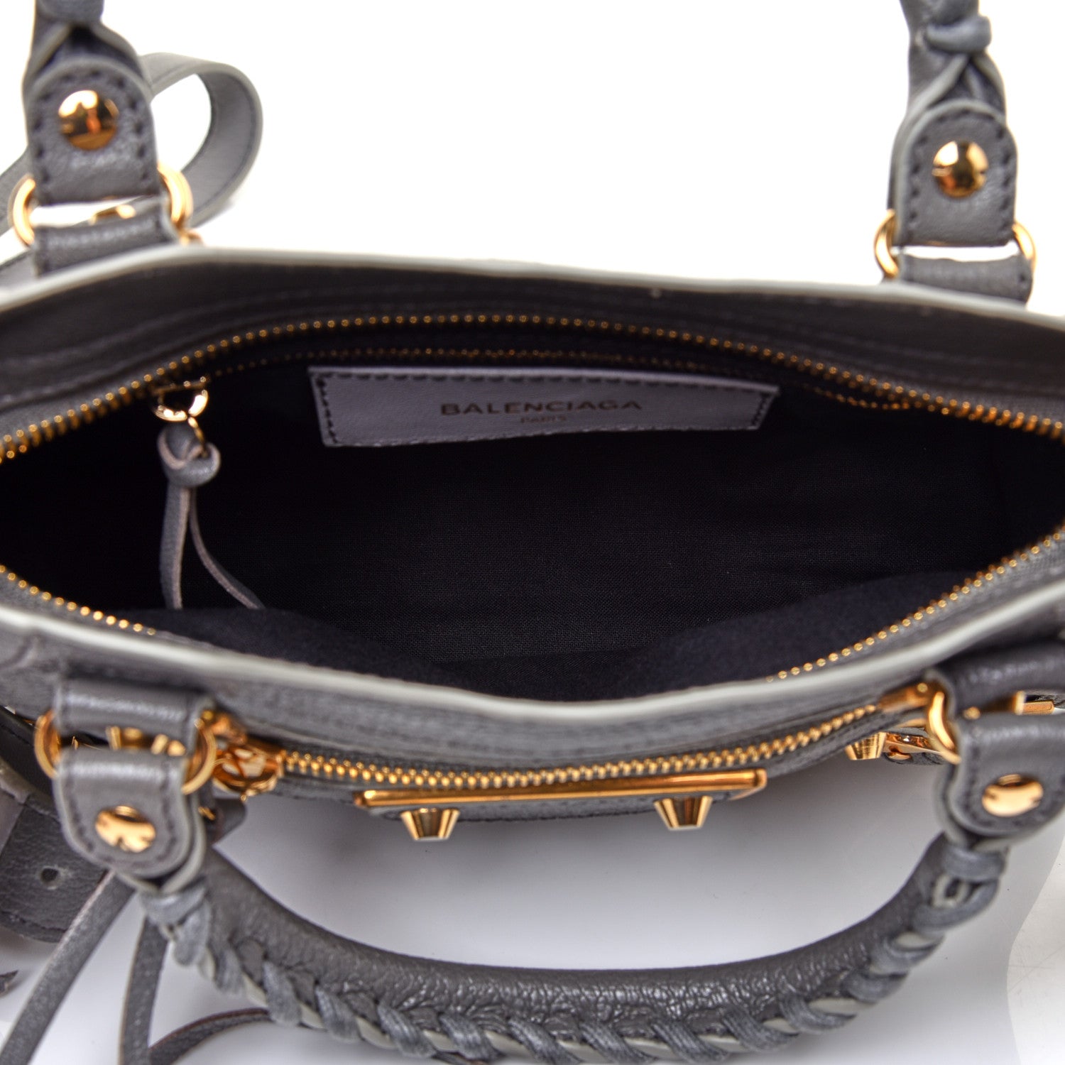 Balenciaga Chevre Gold Metallic Edge Hardware Mini City Gris Acier 5 of 9