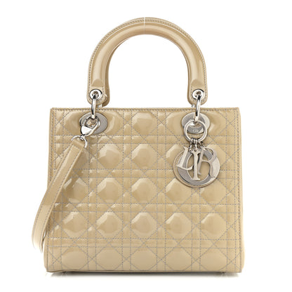 Christian Dior Patent Cannage Medium Lady Dior Beige 1 of 12
