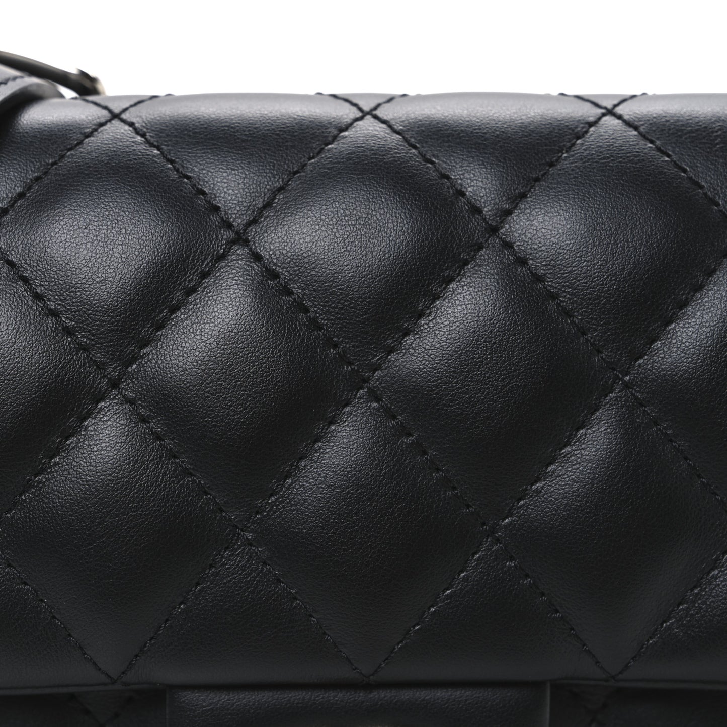 Calfskin Quilted CC Uniform Flap Belt Bag Black