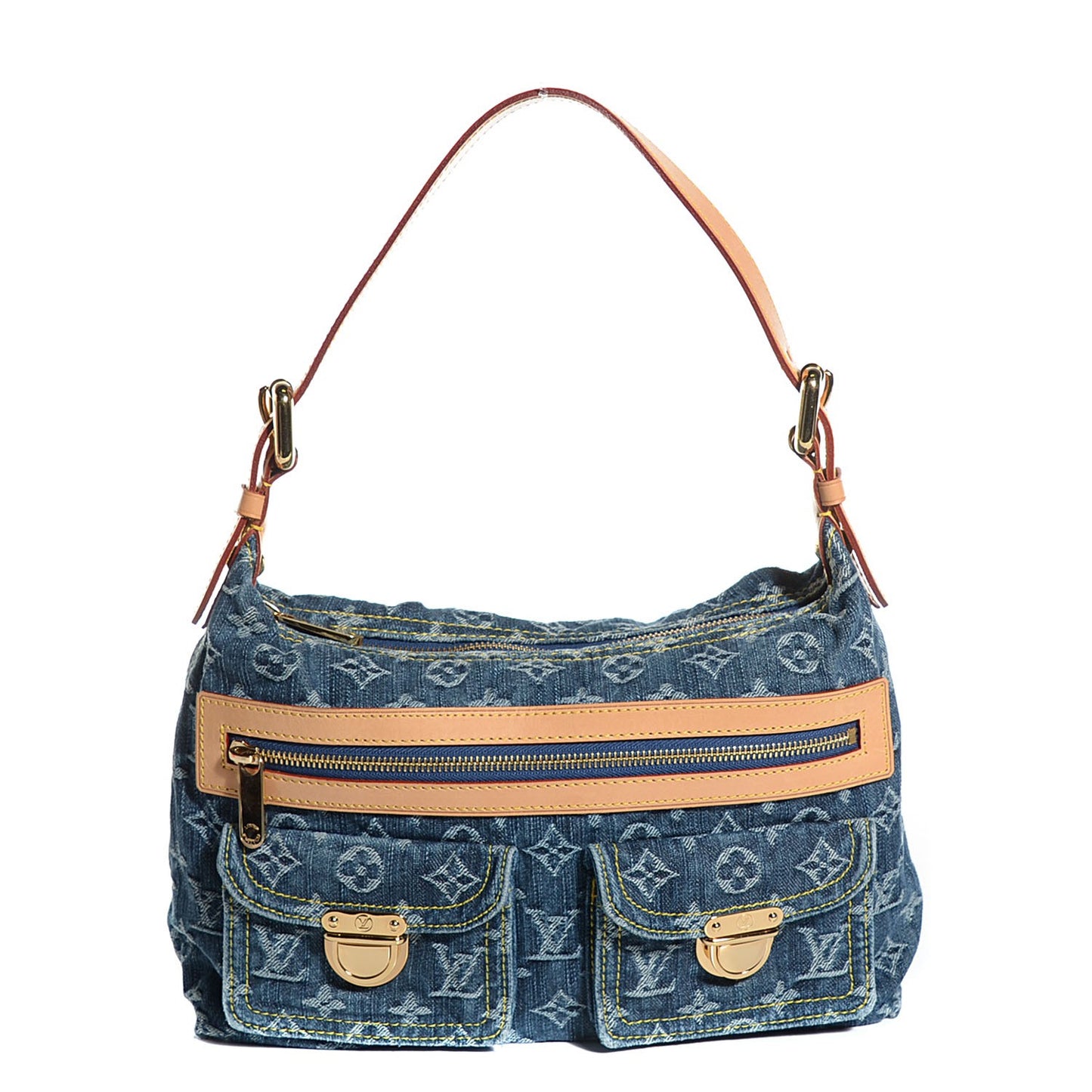 Monogram Denim Baggy PM Blue