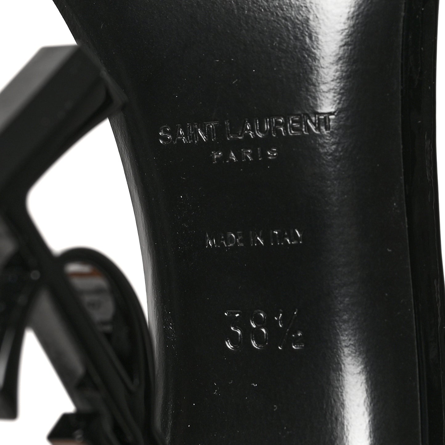 Patent Calfskin Opyum 110 Sandals 38.5 Black
