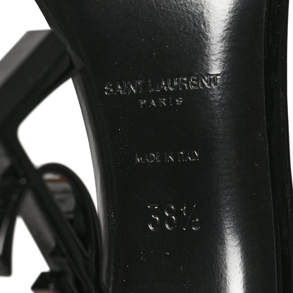 Saint Laurent Patent Calfskin Opyum 110 Sandals 38.5 Black 6 of 8