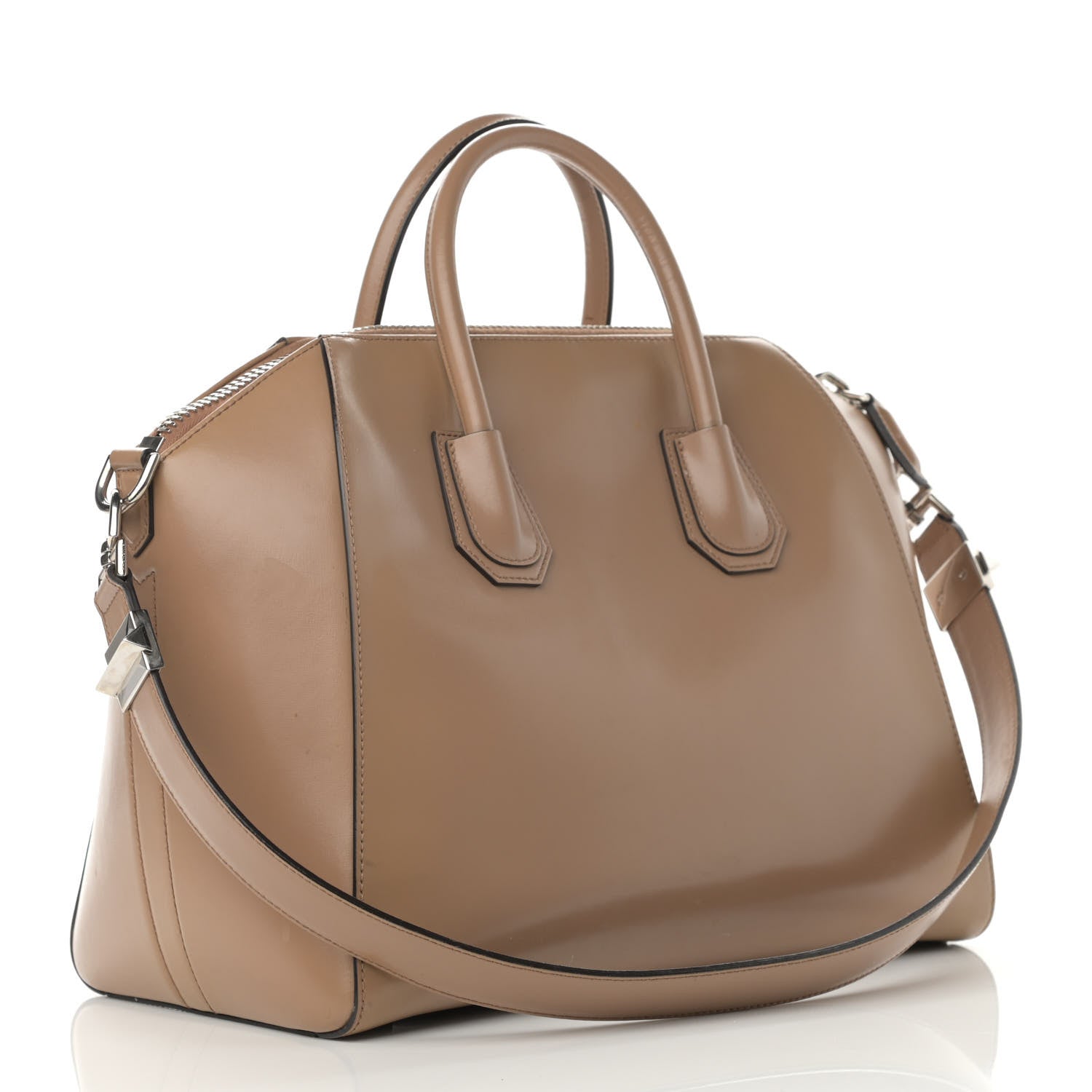 Givenchy Shiny Lord Calfskin Medium Antigona Dark Beige 3 of 20
