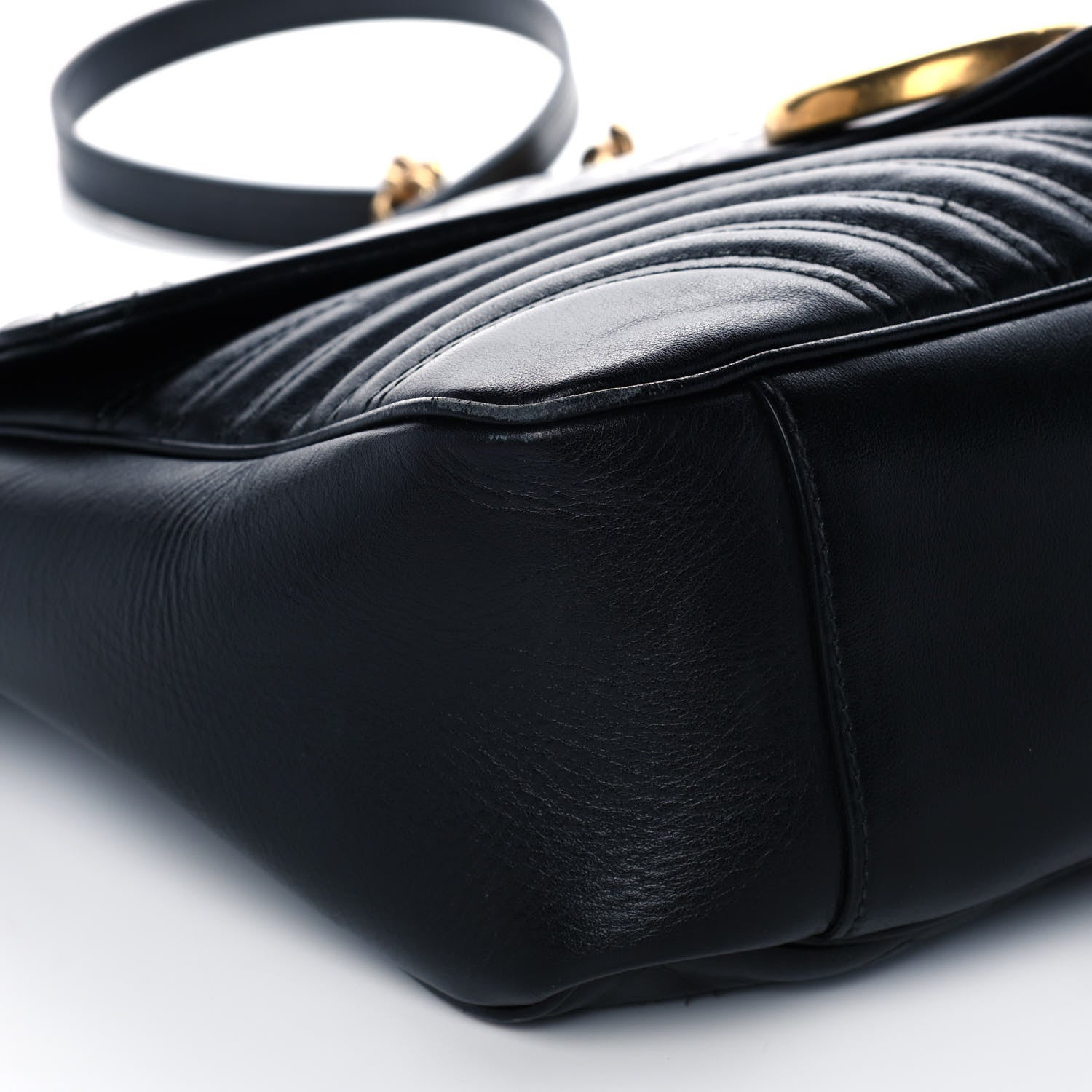Gucci Calfskin Matelasse Large GG Marmont Shoulder Bag Black 10 of 14