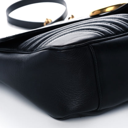 Gucci Calfskin Matelasse Large GG Marmont Shoulder Bag Black 10 of 14