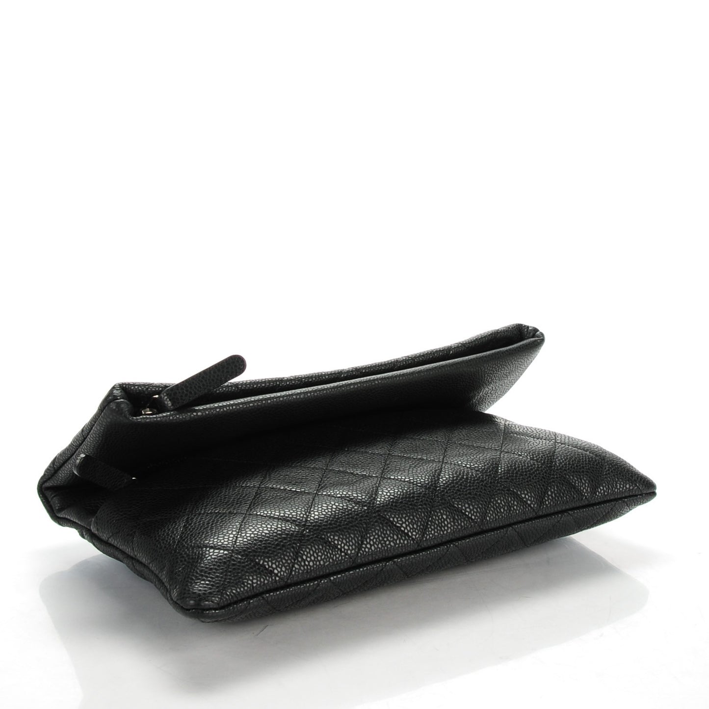 Caviar Quilted CC Beauty Clutch Black
