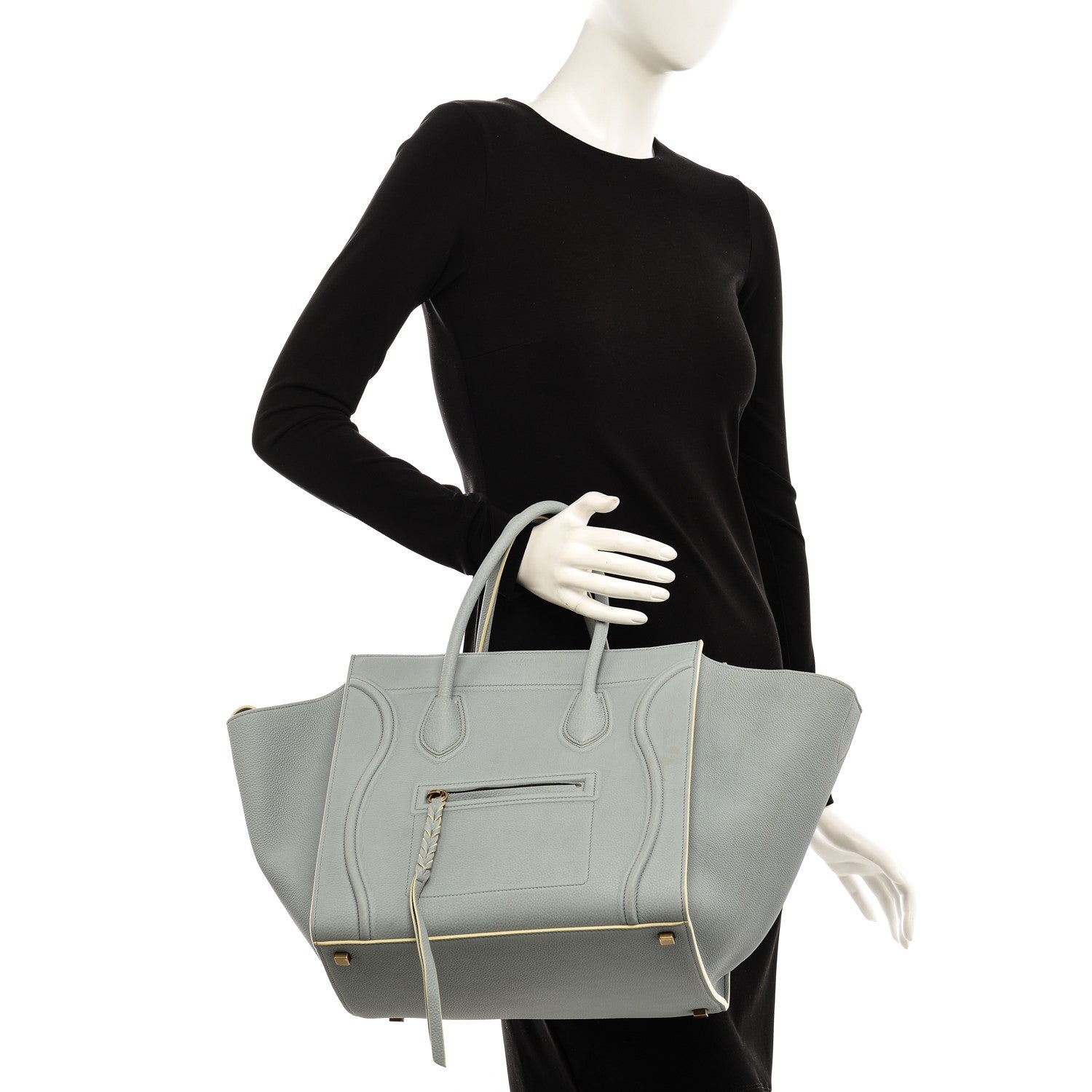 Celine Baby Grained Calfskin Medium Phantom Luggage Cloud 2 of 8