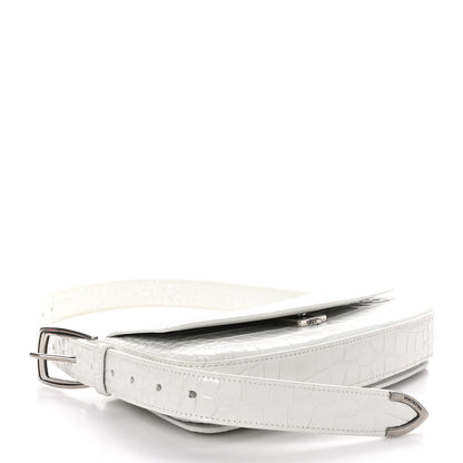Balenciaga Shiny Calfskin Crocodile Embossed Ghost Sling Bag 4 of 8