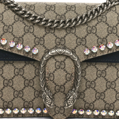 Gucci GG Supreme Monogram Crystal Small Dionysus Shoulder Bag Black 8 of 11