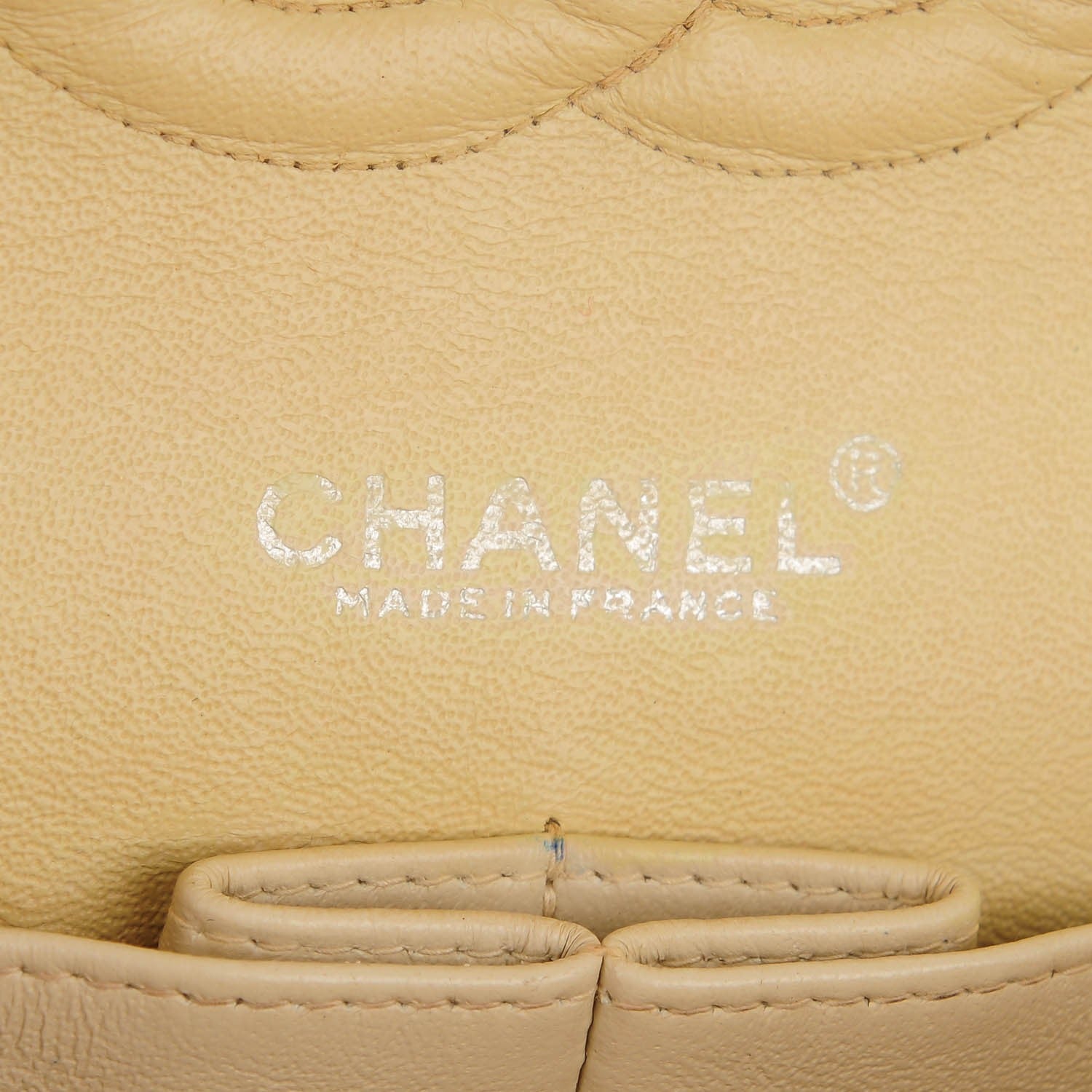 Chanel Lambskin Quilted Medium Double Flap Beige 7 of 10