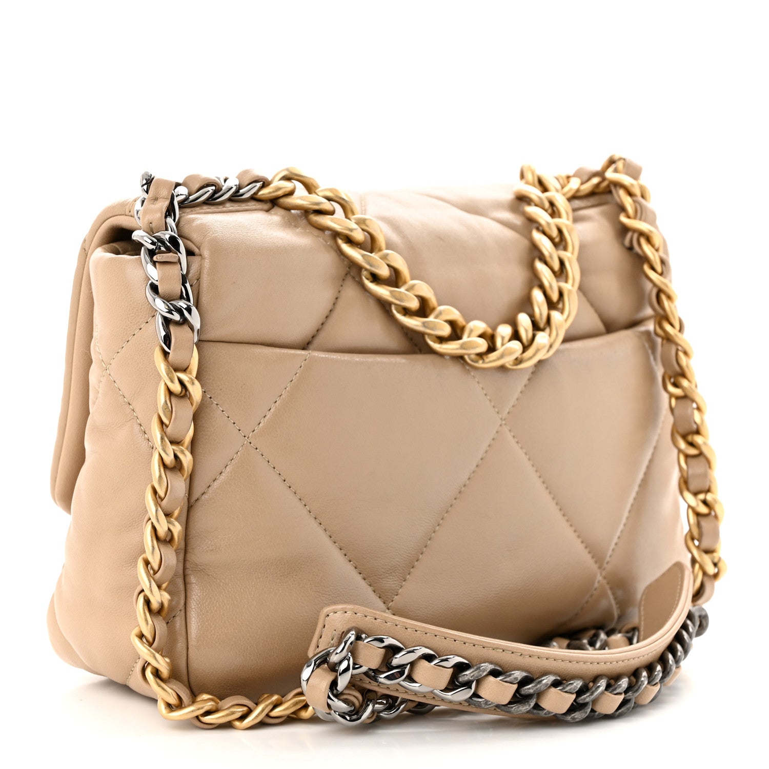Chanel Lambskin Quilted Medium Chanel 19 Flap Dark Beige 3 of 11