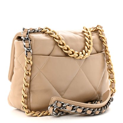 Chanel Lambskin Quilted Medium Chanel 19 Flap Dark Beige 3 of 11
