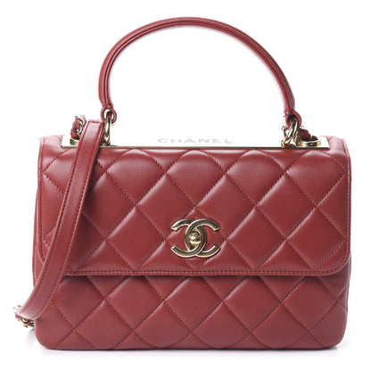 Chanel Lambskin Quilted Small Trendy CC Flap Dual Handle Bag Red 1 of 9