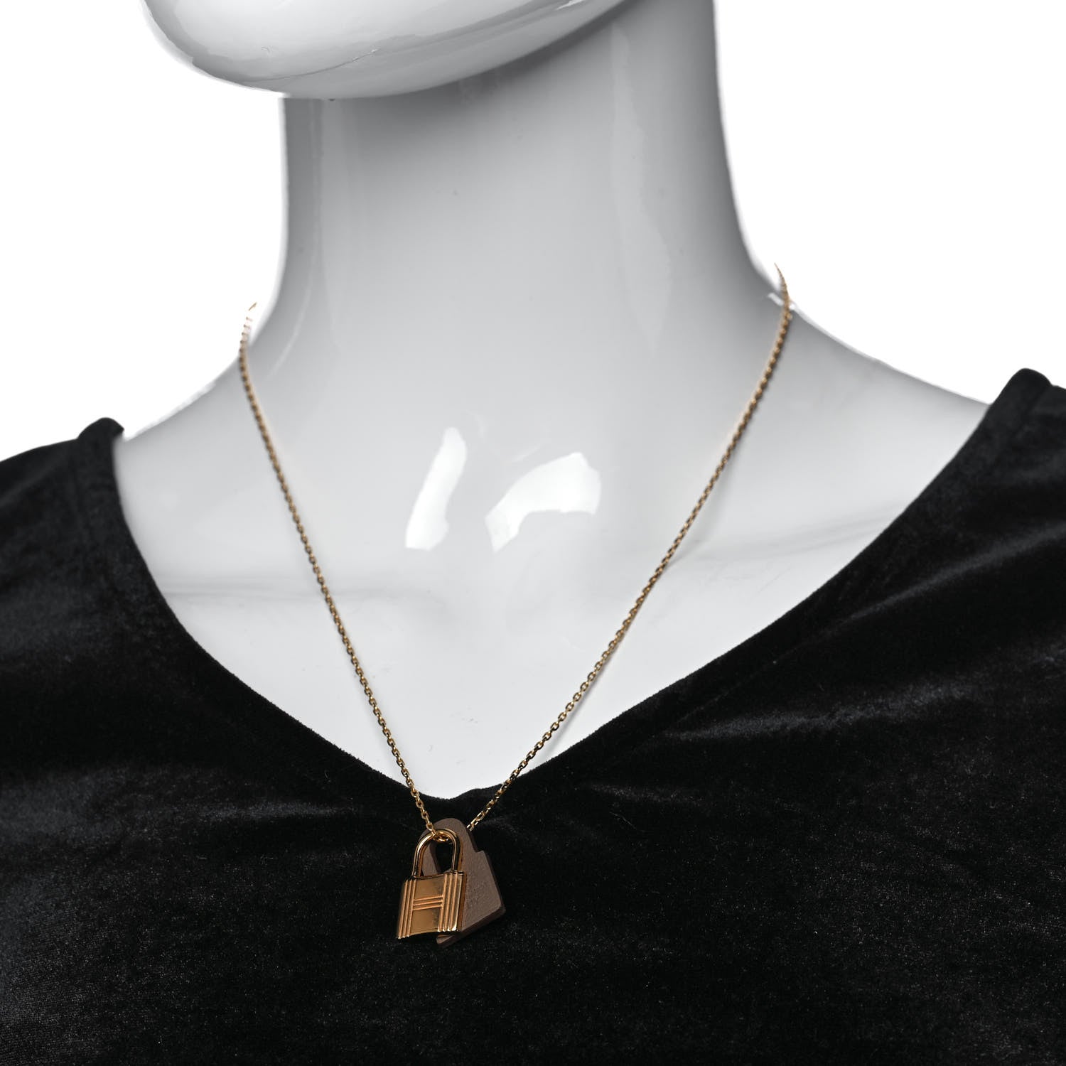 Hermes Swift Small O'Kelly Pendant Necklace Etoupe 2 of 7