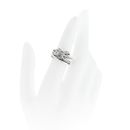 David Yurman Sterling Silver Diamond 10mm X Crossover Ring 50 5.25 2 of 4