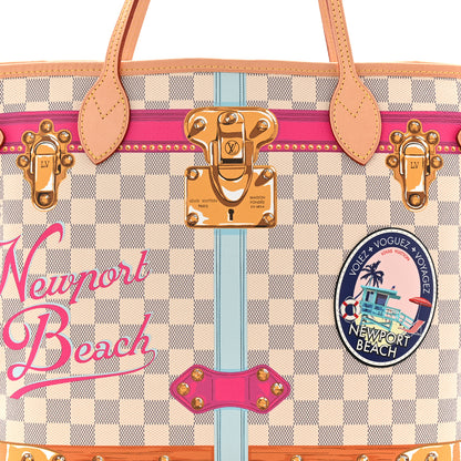 Louis Vuitton Damier Azur Summer Trunks Newport Beach Neo Neverfull MM 9 of 11