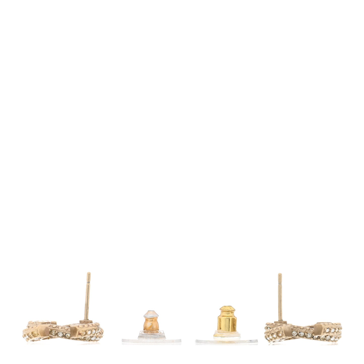 Crystal Timeless CC Earrings Light Gold