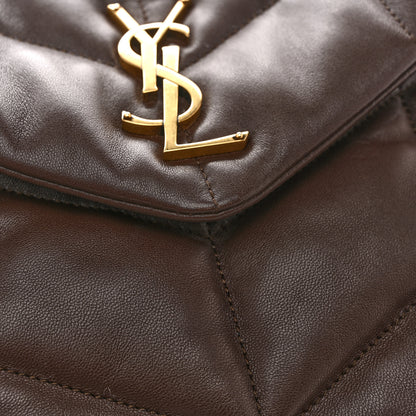 Saint Laurent Lambskin Quilted Small Loulou Puffer Monogram Chain Satchel Dark Ganache 13 of 14