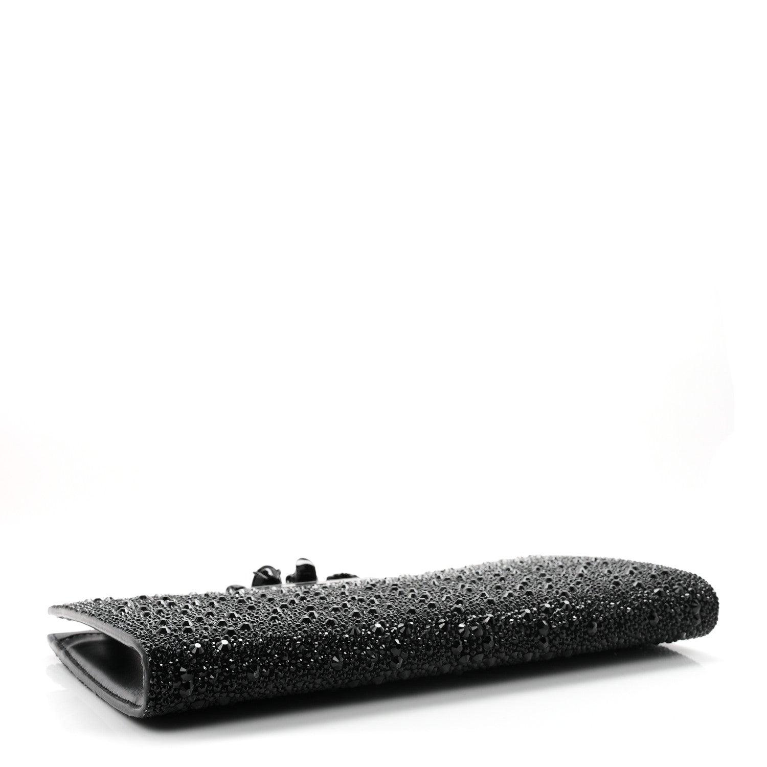 Alexander McQueen Crystal Jeweled Knuckle Flat Clutch Black 4 of 6