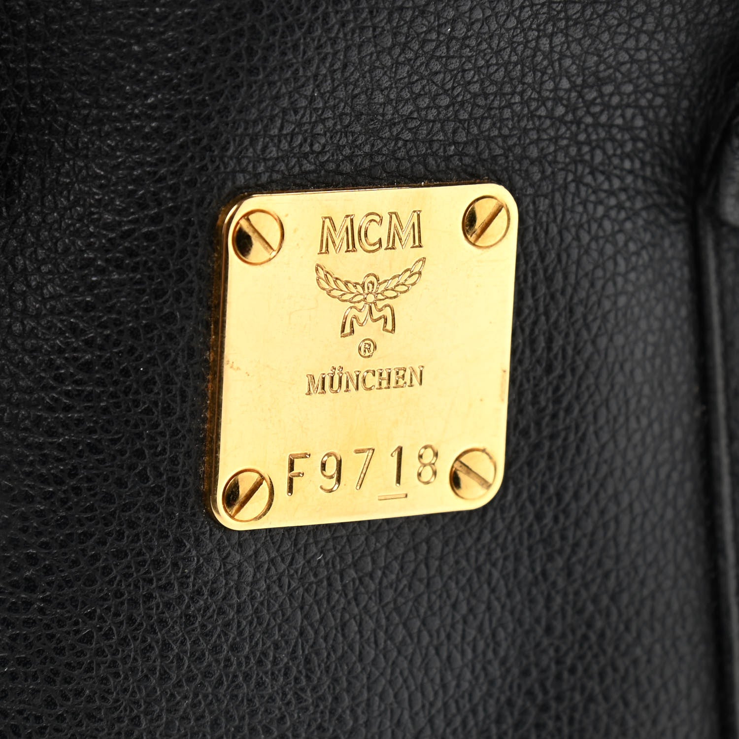 MCM Grained Calfskin Studded Boston Bag Black 9 of 11