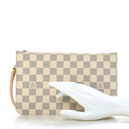 Louis Vuitton Damier Azur Neverfull MM GM Pochette Rose Ballerine 5 of 14
