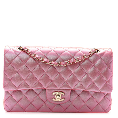 Chanel Iridescent Caviar Quilted Medium Double Flap Pink 1 of 10