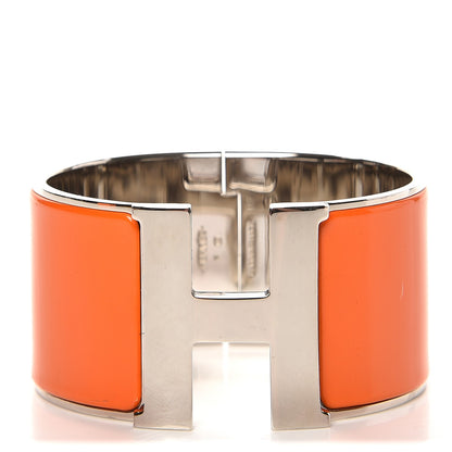 Hermes Enamel Extra Wide Clic Clac H Bracelet GM Orange 1 of 5